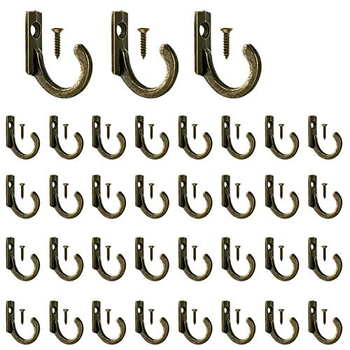 CTRLZS 58 Pieces Wall Mounted Hook, Small Coat Hooks, Single Hanger for Hanging Coffee Cups, Kitchen Towel Bronze