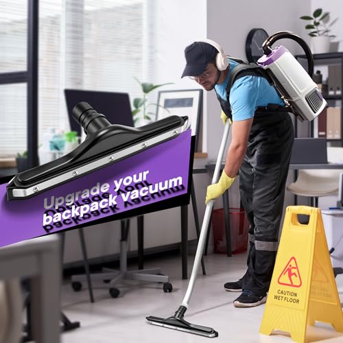 Image of Replacement Floor Tool Compatible with ProTeam 101446 E-Z Glide Backpack Vacuum,Compatible with Hoover C2401, 14 inch Multi-Surface Brush for Commercial Cleaner(1 Pack,Rubber Squeegee)