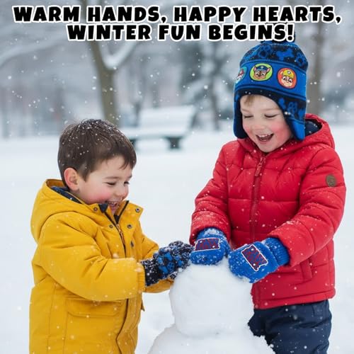 Image of Nickelodeon Boys Paw Patrol Winter Hat, 2 Pair Gloves or Mittens (Toddler /Little Boys)