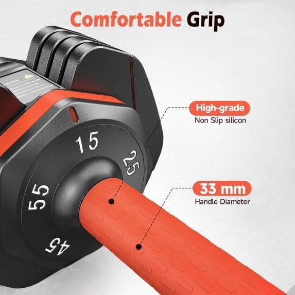 Image of FEIERDUN Adjustable Dumbbell Set, Weight Set for Home Gym, 5 /10-in-1 Free Weight Adjustable Dumbbells, Single Hand Twist Adjust with Non-Slip Handles, 90% Space Saving Strength Training for both Men&Women