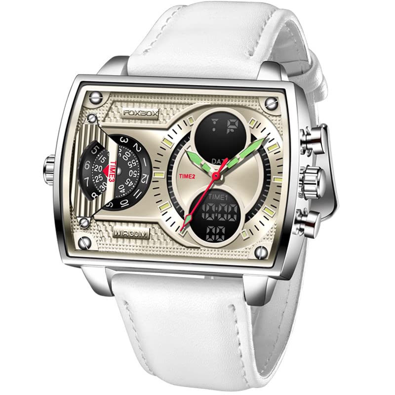 OVERFLY FOXBOX Dual Time Chronograph Luxury Watch for Men (B0C3XN2JFD) Amazon Price History, Amazon Price Tracker