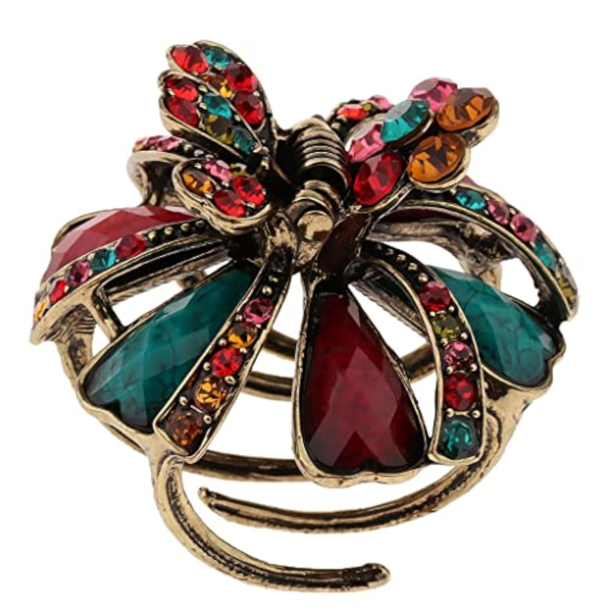 2x Vintage Rhinestone Crystal Flower Hair Claws