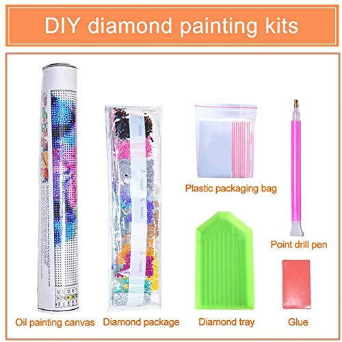 Pintura de diamante 5D DIY (conjunto por número), pintura de bordado de diamante e strass, arte de d