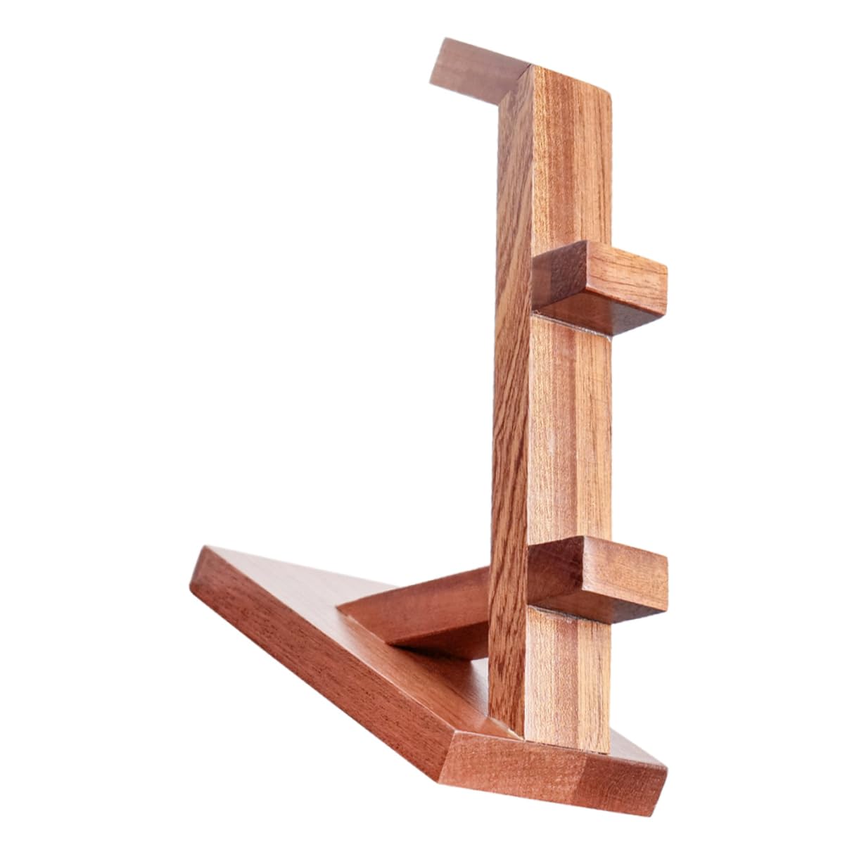 POPETPOP Supporto Design Semplice per Controller e Cuffie in Legno Marrone Organizer da Tavolo per Accessori Gaming per Area Intrattenimento