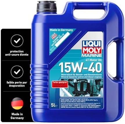 LIQUI MOLY Marine 4T Motor Oil 15W-40, 5 L, Huile de moteur minér...