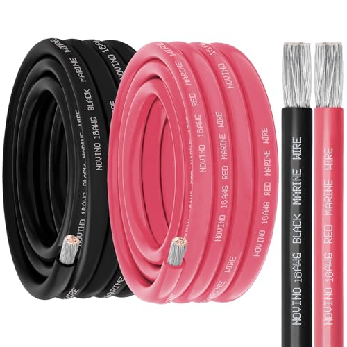18 Gauge Marine Wire 18 AWG Marine Grade Wire,18 Gauge 30FT Red &amp;30FT Black