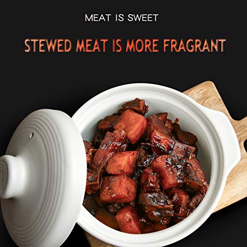 Casserole, Ceramic Pot, Stew Stone Pot,Large Capacity White Kitchen Soup Pot, for Porridge Stew Meat Soup Hot Milk,Large Capacity Casserole-2000ML