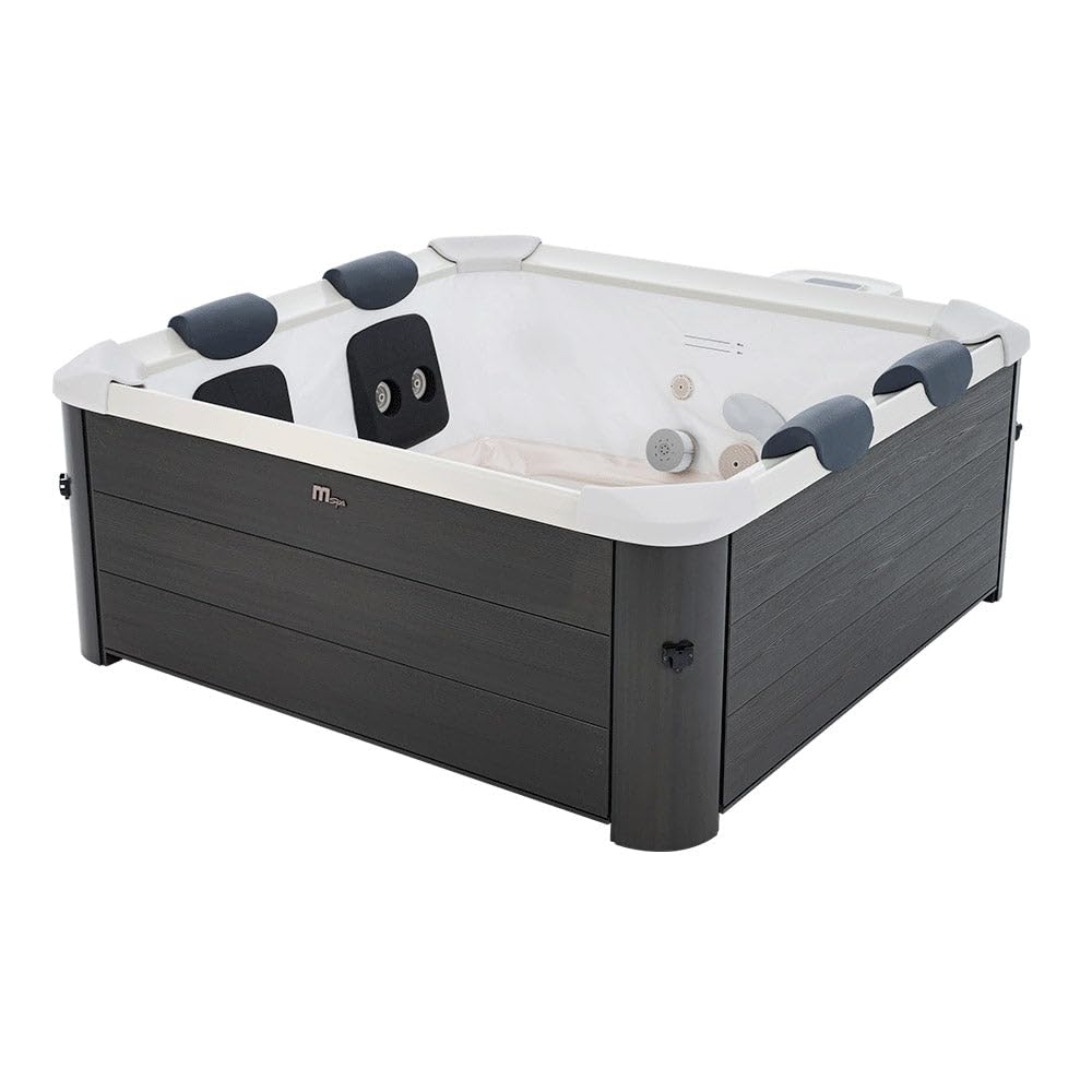 Giordanoshop Vasca Idromassaggio Esterna Oslo Smart 160x160x65 cm 6 Posti Wi-Fi Nero