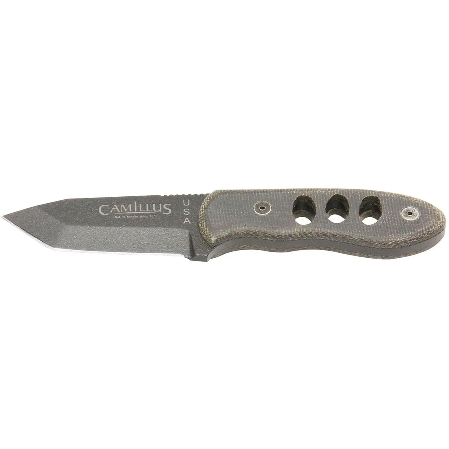 Camillus Choker 5.5" Durable Lightweight Corrosion-Resistant 1095 Carbon Steel Tactical Fixed Blade Knife with Micarta Handle, Kydex Sheath Included