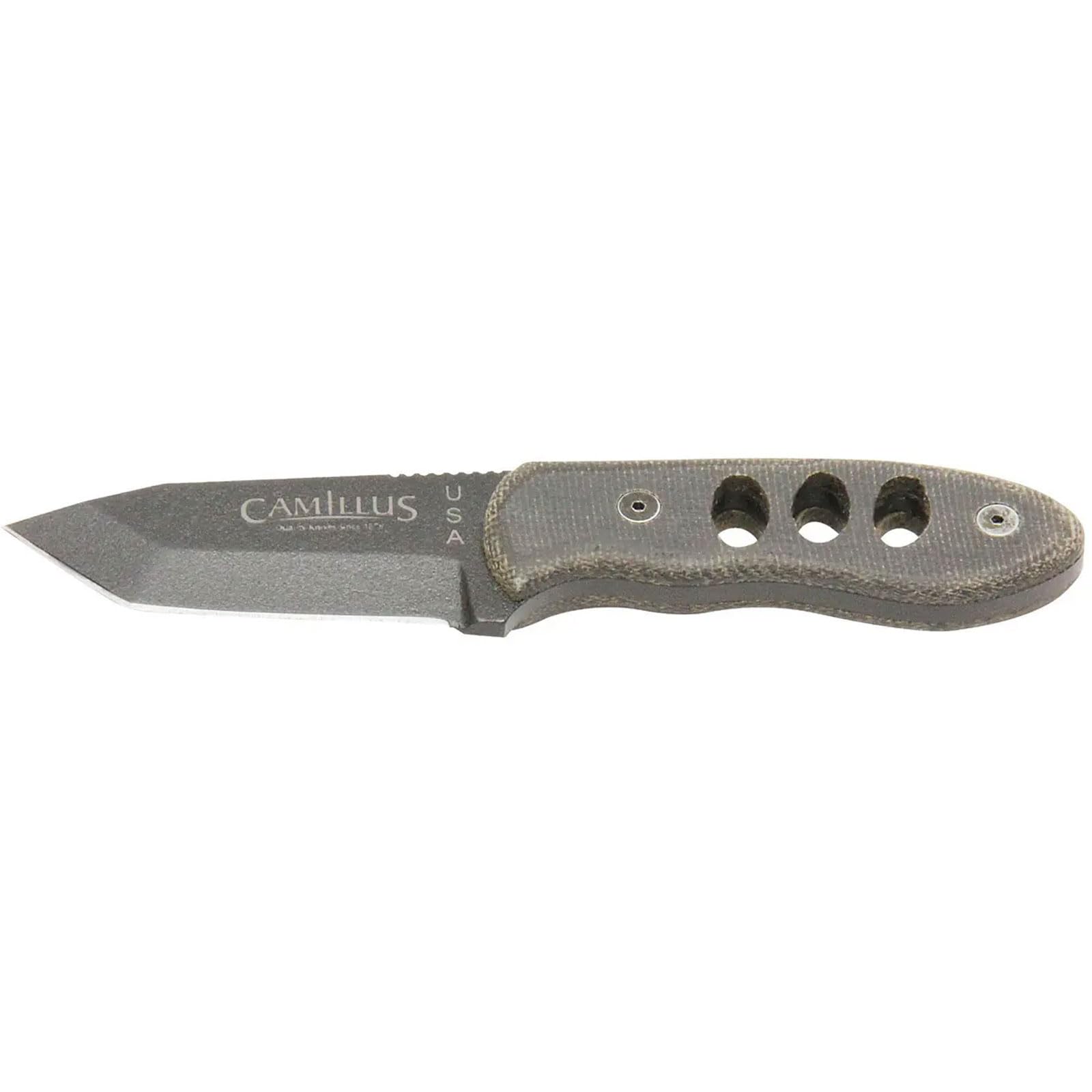 Camillus Choker 5.5" Durable Lightweight Corrosion-Resistant 1095 Carbon Steel Tactical Fixed Blade Knife with Micarta Handle, Kydex Sheath Included