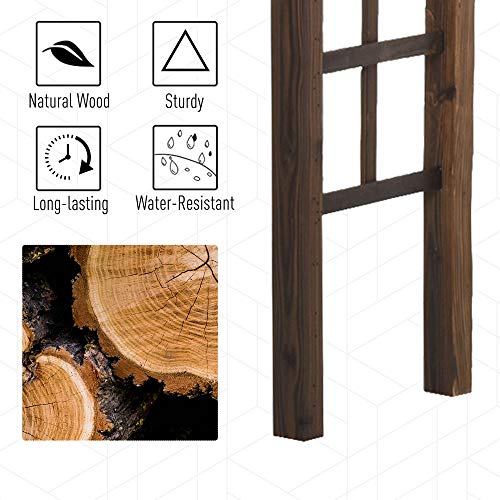 Outsunny-85-Wooden-Garden-Arbor-for-Wedding-and-Ceremony-Outdoor-Garden-Arch-Trellis-for-Climbing-Vines-Fir-Wood-Carbonized-Color Outsunny 85 Wooden Garden Arbor for Wedding and Ceremony Outdoor Garden Arch Trellis for Climbing Vines Fir Wood Carbonized Color