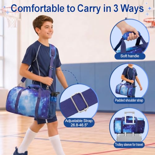 Image of Bagseri Boys Duffle Bag - Lrage Boys Gym Bag with Shoe Compartment