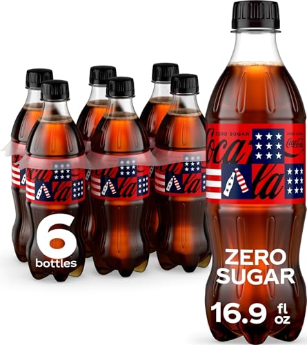 Image of Coca-Cola Zero Sugar Soda Soft Drink Bottles, 16.9 fl oz, 6 Pack
