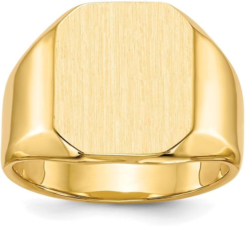 Diamond2Deal Solid 14k Yellow Gold Signet Ring Size 10
