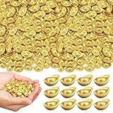 GEFIRE Decoración Mesa 200 Piezas Lingotes de Oro Chinos Metal Decoración para el Hogar Manualidades Decoracións de Oficina Accesorios para Juegos de Piratas