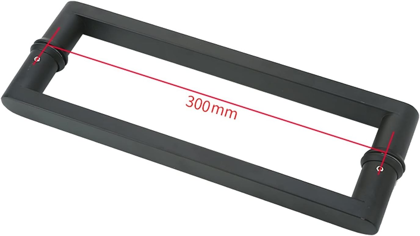 Pull Push Door Handles,Black Stainless Steel Push and Pull Glass Door Handle for Replace Old or Damaged Door Handles (Size : 400mm) (Size : 440mm)