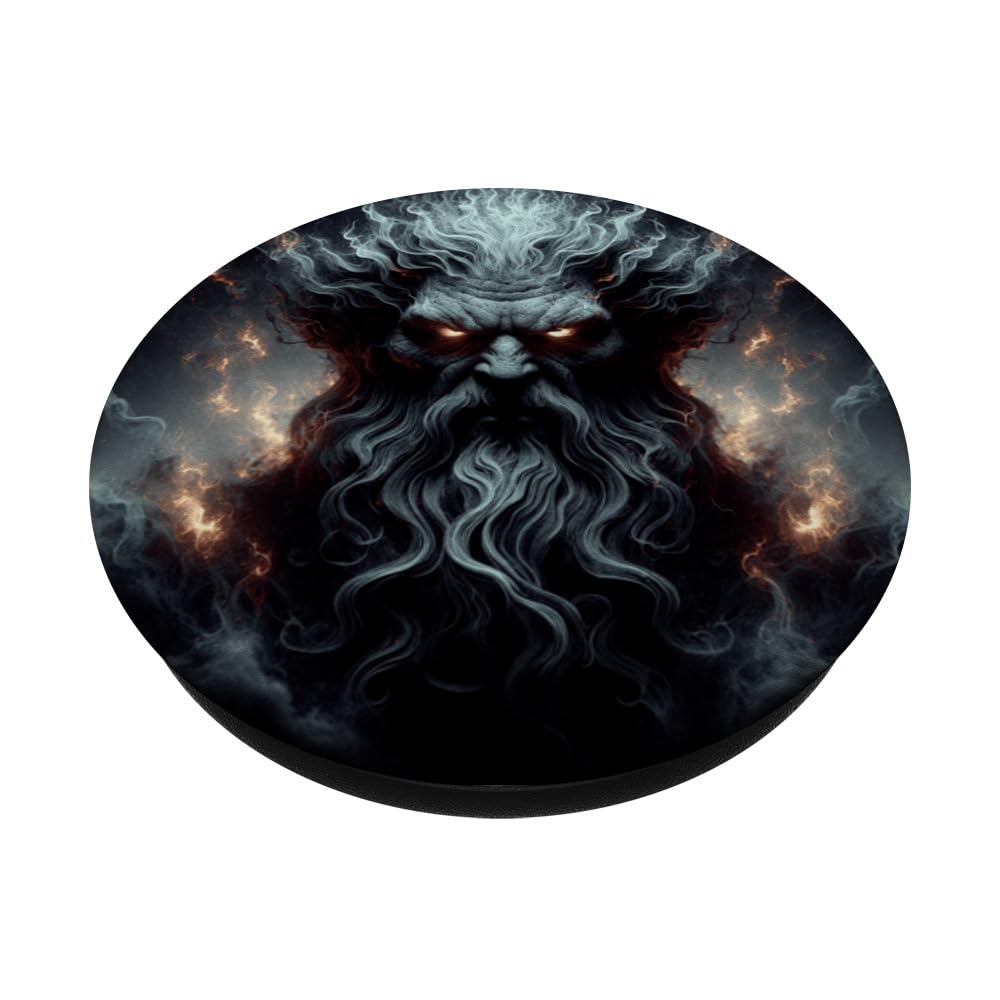 Dark Fantasy Hades God Of Death Afterlife Greek Myth Design PopSockets Swappable PopGrip, Black - Image 2