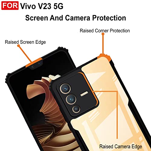 Image of Zapcase Back Case Cover for Vivo V23 5G | Compatible for Vivo V23 5G Back Case Cover | 360 Degree Protection Back Cover | Clear Case with Camera Protection | (TPU + PC | Matte Black)