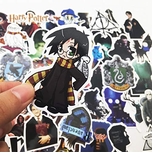 Image of Rousrie - 50 Pieces Vinyl Waterproof Wall Stickers for Kids Random Size, (Harry Potter), Multicolor