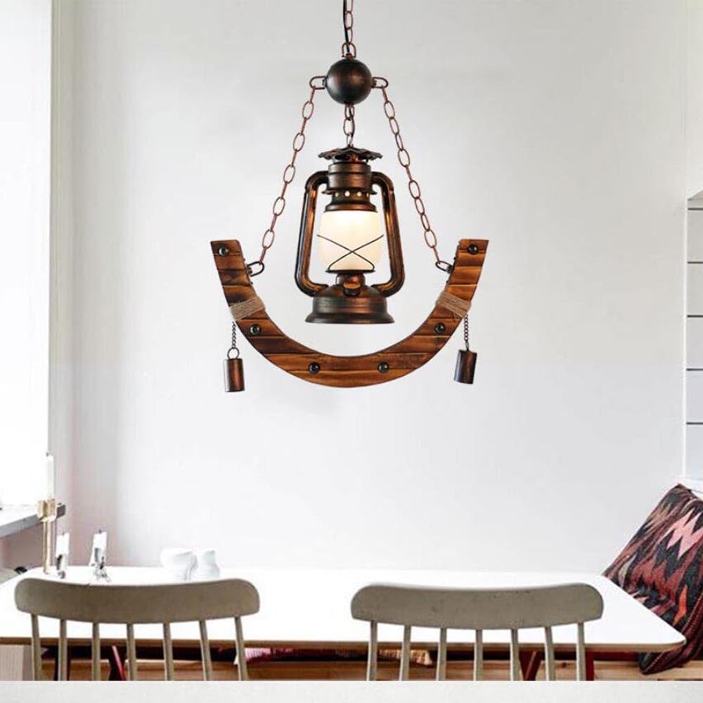Vintage drewniana lampa wisząca w stylu retro, lampa wisząca na stół jadalny, lampa do łodzi E27, lampa przemysłowa, regulowana wysokość do jadalni, kuchni, salonu e