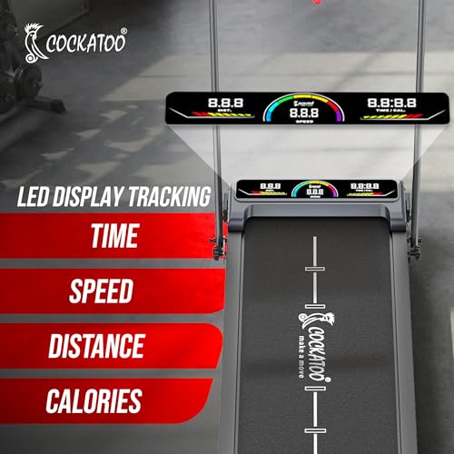 Image of Cockatoo Smart-Walk 2AH Slimmest Walking Pad for Home with Handle 2HP-3.5HP Peak, Under Desk Treadmill for Home Use, 3 Level Manual Incline 6 Automatic Program, Max User Weight 110Kg