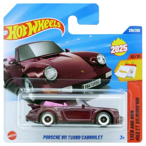 Hot Wheels Porsche 911 Turbo Cabriolet [Maroon/Burgundy] Then & Now 10