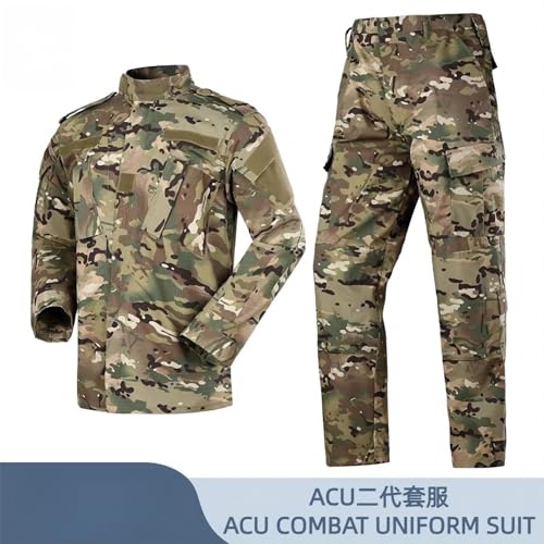 ACU II Tactical Training Suit, Military Style Camouflage Uniform Set, Long Sleeve Jacket and Pants, Windproof Outdoor Wear2
