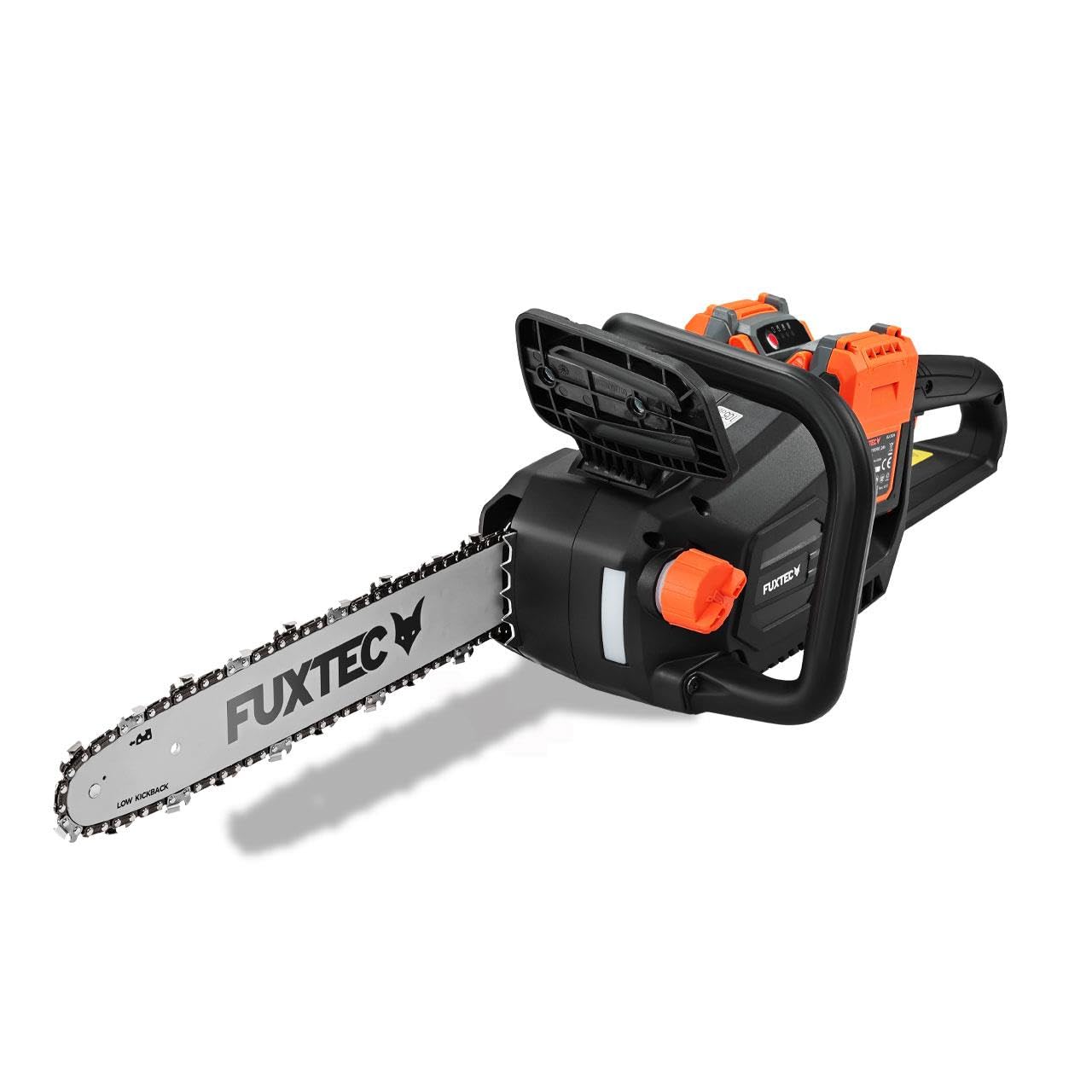 FUXTEC Motosierra a Batería 2x20V FX-E2KS SET – Espada de 35 cm, 4,2 kg, Velocidad de Cadena 15 m/s, Incluye 2 Baterías 2Ah y Cargador Dual