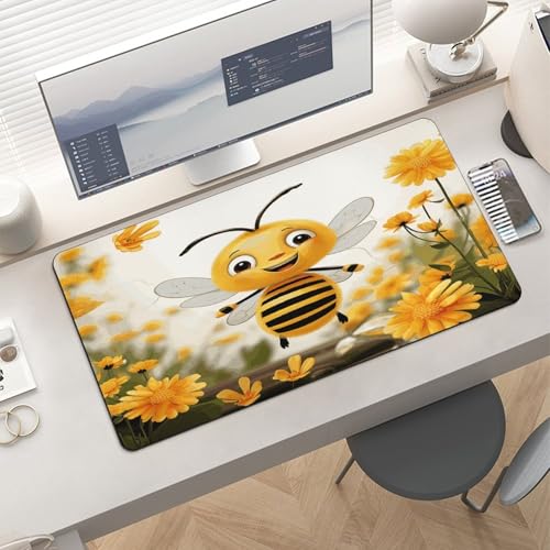 Alfombrilla grande para escritorio con diseño Cute Bees miniatura 6