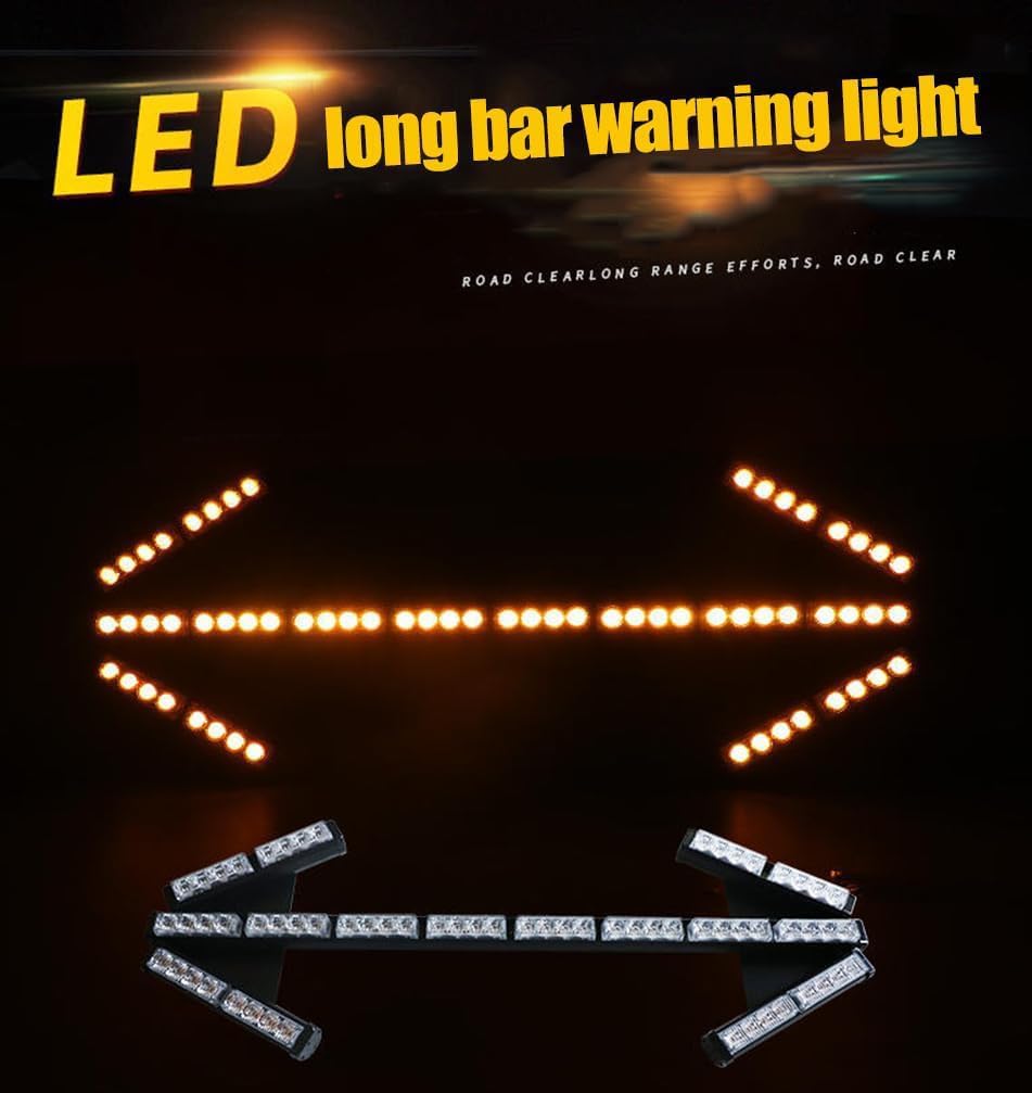 1PC 35" L x 14" H Durable Led Traffic Arrow Light 12-24V Amber Led IP65 Flashing Road Signal