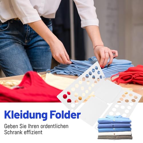 VOGGV Faltbrett für Kleidung - T-Shirt Faltbrett, Kinder und Erwachsenenhilfsfaltbrett, weiße Kleidung Faltbrett, T-Shirt Faltbrett Hilfswerkzeug, kann T-Shirts und Pullover perfekt Falten.