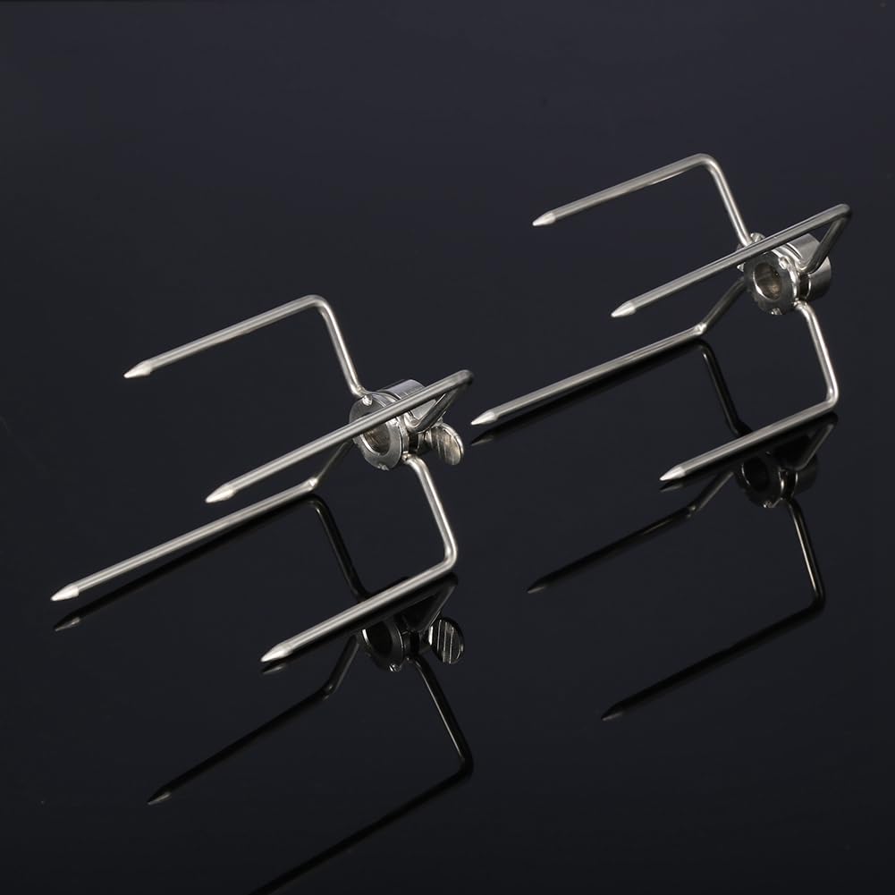 Hztyyier 2 Pièces Multifonctionnel Gril Fourchette en Acier Inoxydable Rôti Broche Rôtissoire Fourchettes Barbecue Outil pour Barbecue en Plein Air Fête Barbecue Fork Barbecue Sticks