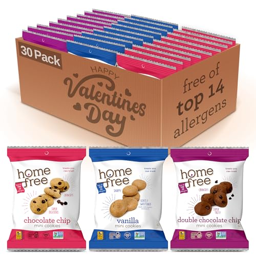 Homefree Treats You Can Trust Gluten Free Mini Cookies, Single Serve, Variety Pack (Pack of 30)