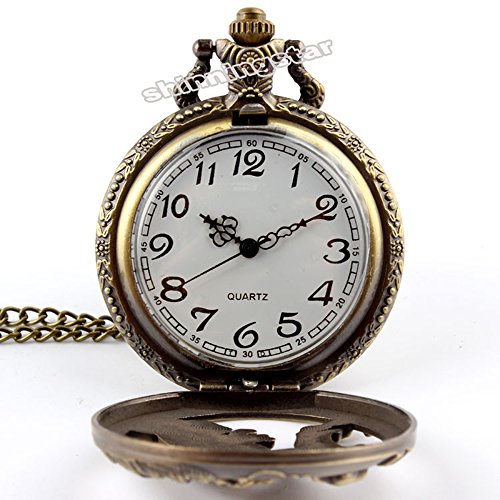 Image of Vintage Cute Animal Pocket Watch, Long Chain Sweater Pendant Necklace, for Women Men Birthday Christmas Gift