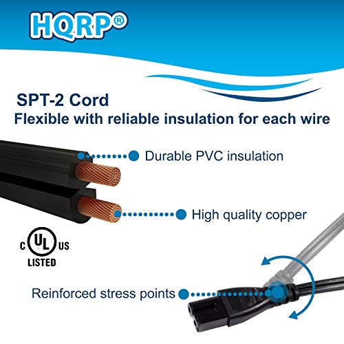 Cable de Poder HQRP, 10 ft compatible con televisores Sharp miniatura 6