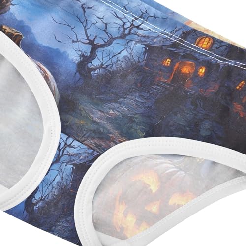 Halloween Spooky Pumpkin House Panties Little Girl Girls Underwear Toddler Cotton Funny Briefs Girls Undies 2t4