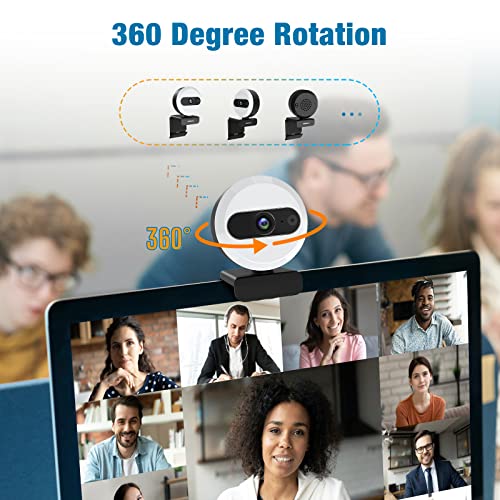 Webcam for pc, 2K HD Webcam with Microphone Tripod and Privacy Cover, Web Camera for PC with Touch Control Ring Light, USB Computer Camera for PC Laptop Video Calling Conferencing - Image 6