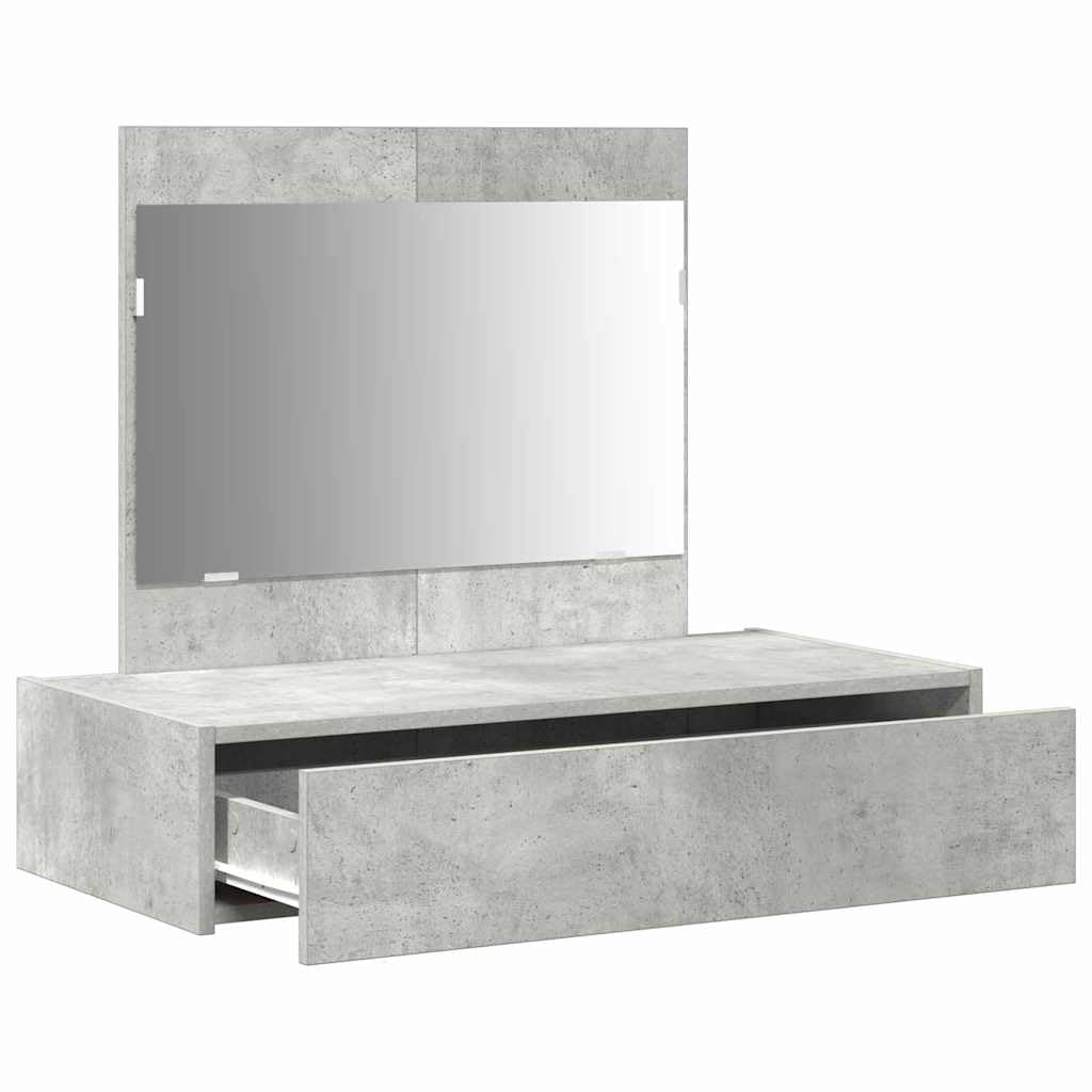 Schminktisch mit Schubladen Grau 83 x 40 x 70 cm Holzwerkstoff moderner Kosmetiktisch mit Spiegel Stauraum für Schlafzimmer und Bad praktische Makeup Kommode Organizer