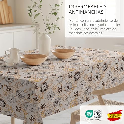 Nappe en résine marron table rectangulaire 240x140 protège table imperméable - 5