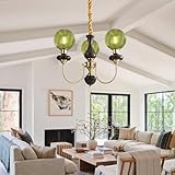 ✨[Large application] - Ce lustre vintage avec abat-jour en verre est parfait pour l'éclairage d'une maison de campagne ou moderne, comme un salon, une chambre, un bureau, une salle à manger, une cuisine, une salle de bain, une chambre d'hôtel, une salle d'exposition, un couloir ou tout autre éclairage intérieur. Il peut être utilisé comme une œuvre d'art parfaite pour illuminer votre intérieur.