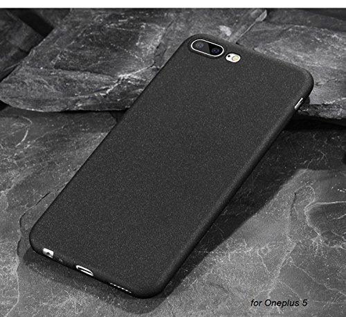 Baanuse Oneplus 5 Funda, [Ultra Slim Soft TPU] [Sand Scrub Non-Slip] [Shockproof Armor] Carcasa para Oneplus 5 Negro