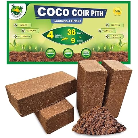 MODELLOR 4 Bricks (5 lb) Premium Super Washed Coco Coir, Yields 9 gallons, Seed Starter, Organic, pH Balanced, Gardening, Indoor, Outdoor use. Cover