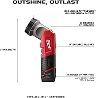 Vista 7 de Milwaukee 2498-25 M12 12V Cordless 5-Tool Combo Kit: 2407-20 3/8 in.Drill/Driver + 2462-20 1/4 in. Hex Impact Driver+2420-20 Hackzall Recip