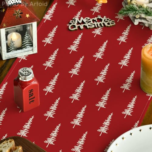 Image of Artoid Mode Xmas Tree Christmas Table Runner Home Party Decor 13x120 Inch