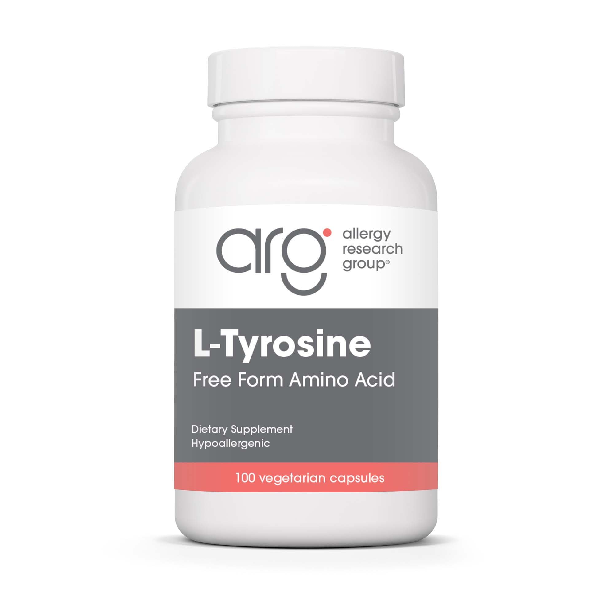 ARG L-Tyrosine 500 mg Free Form Amino Acid, 100 Capsules