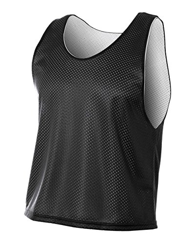 A4 Sportswear Black/White Youth Large Reversible Jersey Pinnies