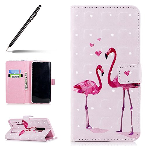 Uposao Compatible con Samsung Galaxy S9 Plus Funda PU Piel Cuero Libro Pochette Billetera Tapa 3D Dibujos Funda Libro Flip Cover Soporte Plegable Ranuras Tarjetas,Cierre Magnético Antigolpes Carcasa