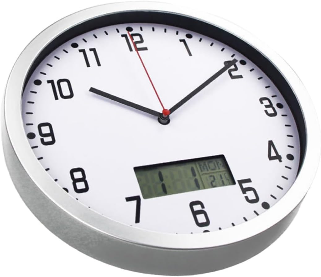 STOBAZA Quartz Clock Wall Hanging with Thermometer and Hygrometer Accurate No Battery Required