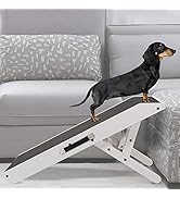Dog ramp for Couch PRIORPET - Birchwood Foldable Dog ramp - Adjustable 7'' to 20'' - Landing Plat...