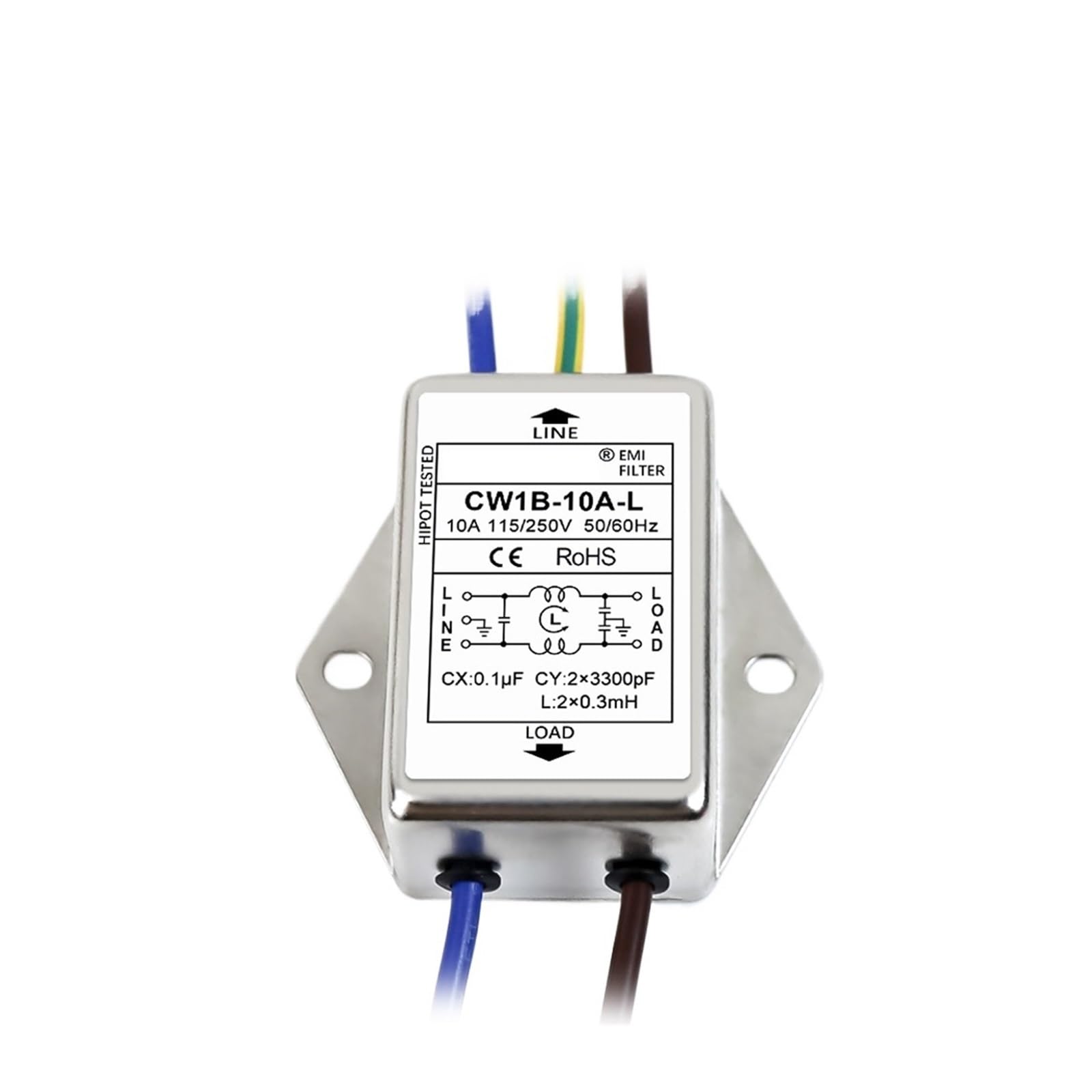 MBPAIHOP Power Filter CW1B-3A 6A 10A 20A-L AC 220V Single Phase Interference Purification(10A)